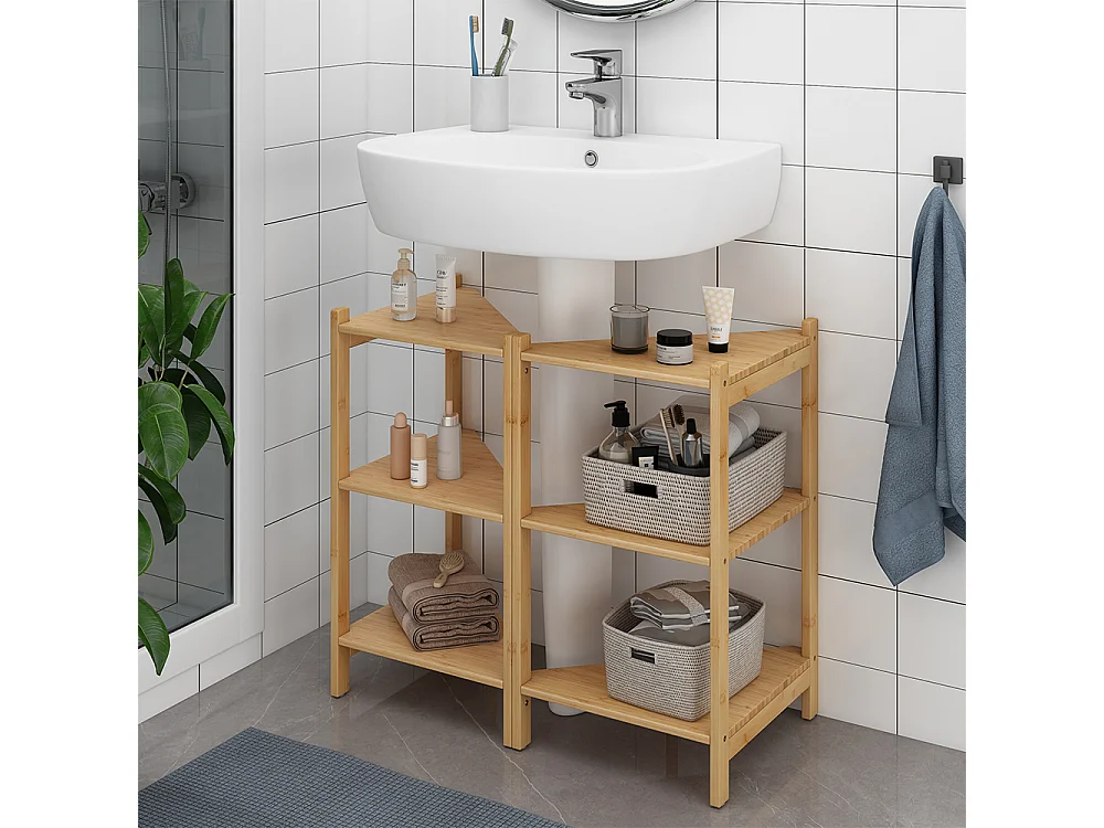 Mueble bajo lavabo bambú 68x33.5x60.5 zeno