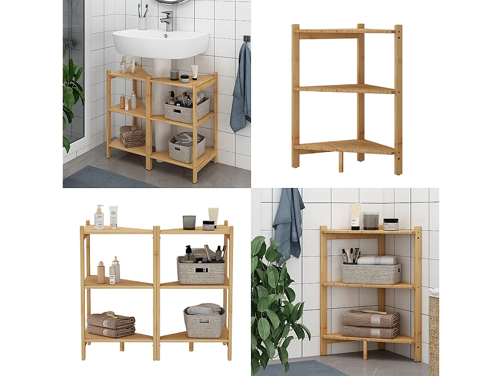 Mueble bajo lavabo bambú 68x33.5x60.5 zeno