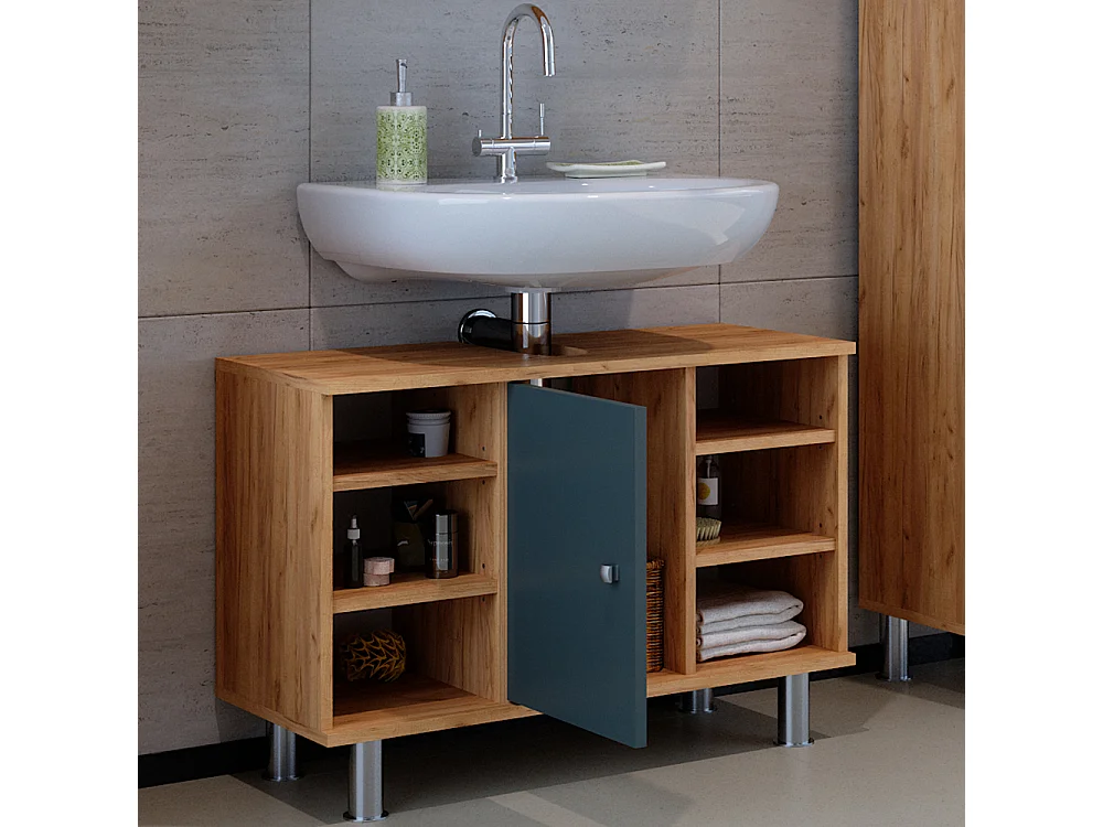 Mobile sottolavabo per bagno verde 80x32x54 fynn