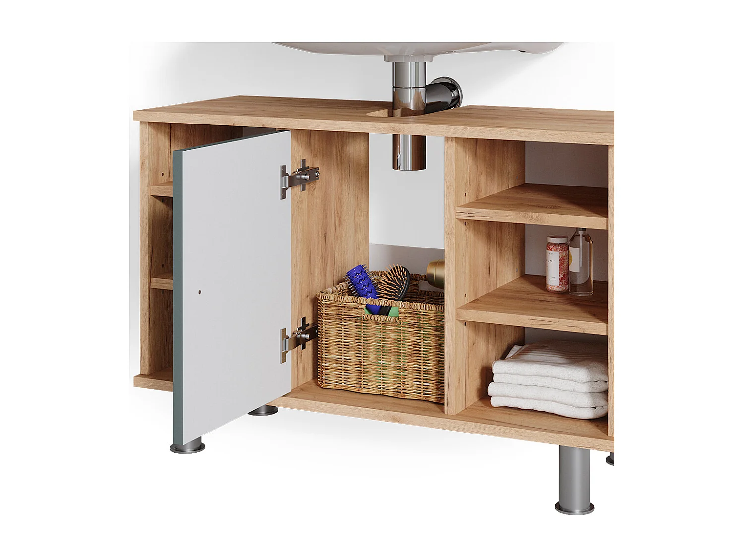 Mobile sottolavabo per bagno verde 80x32x54 fynn