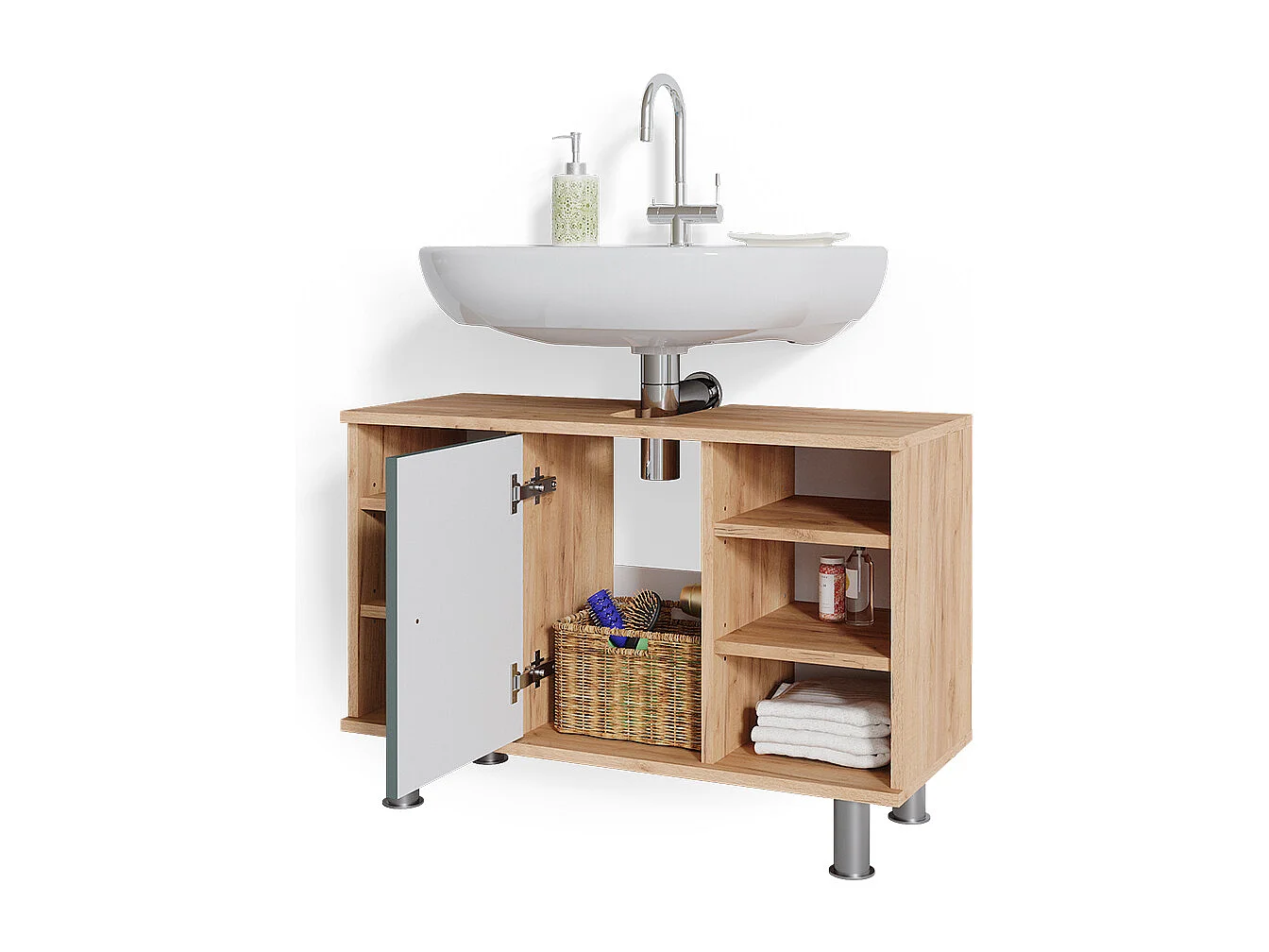 Mobile sottolavabo per bagno verde 80x32x54 fynn