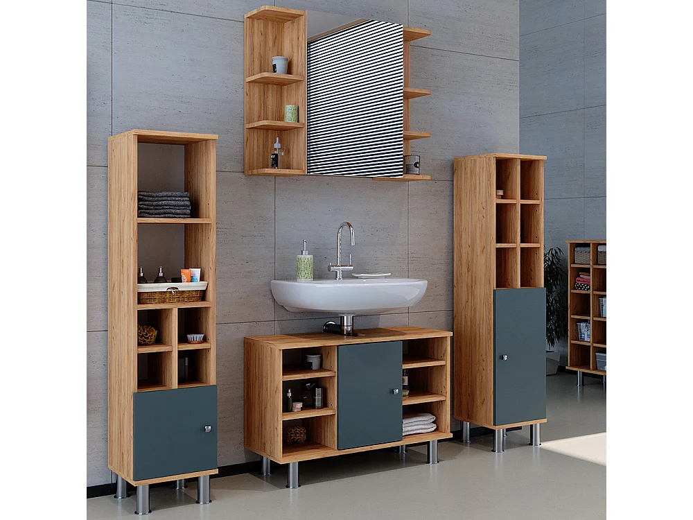 Meuble sous vasque simple vert 80x32x54 fynn