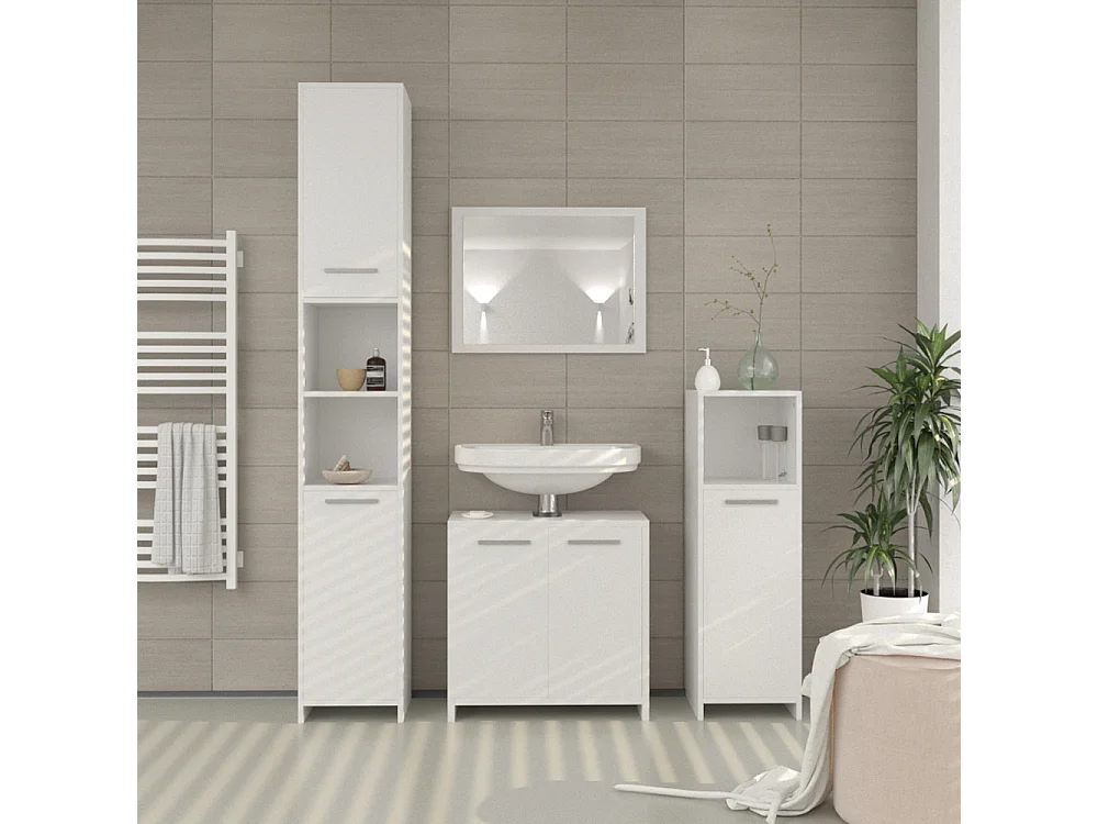 Meuble sous vasque simple blanc 58x33x60 kiko