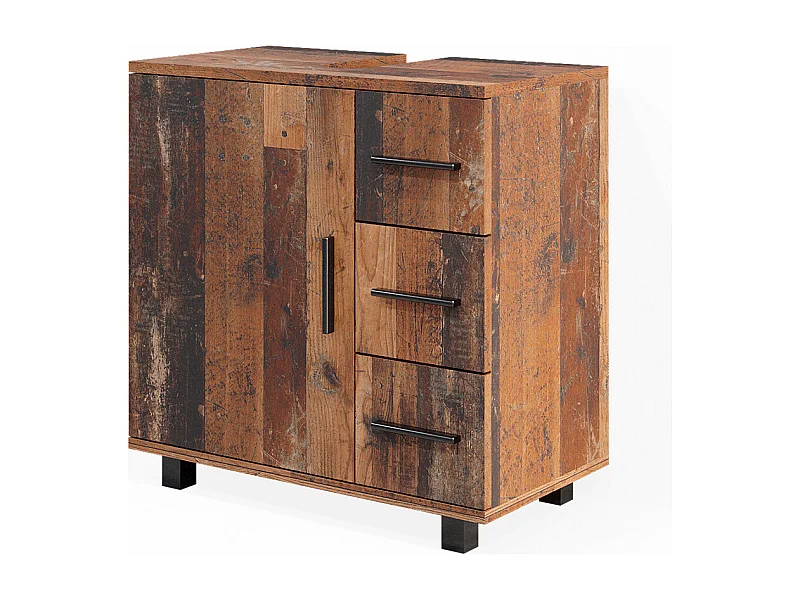 Waschbeckenunterschrank eiche rustikal 60x33x60.8 ilias