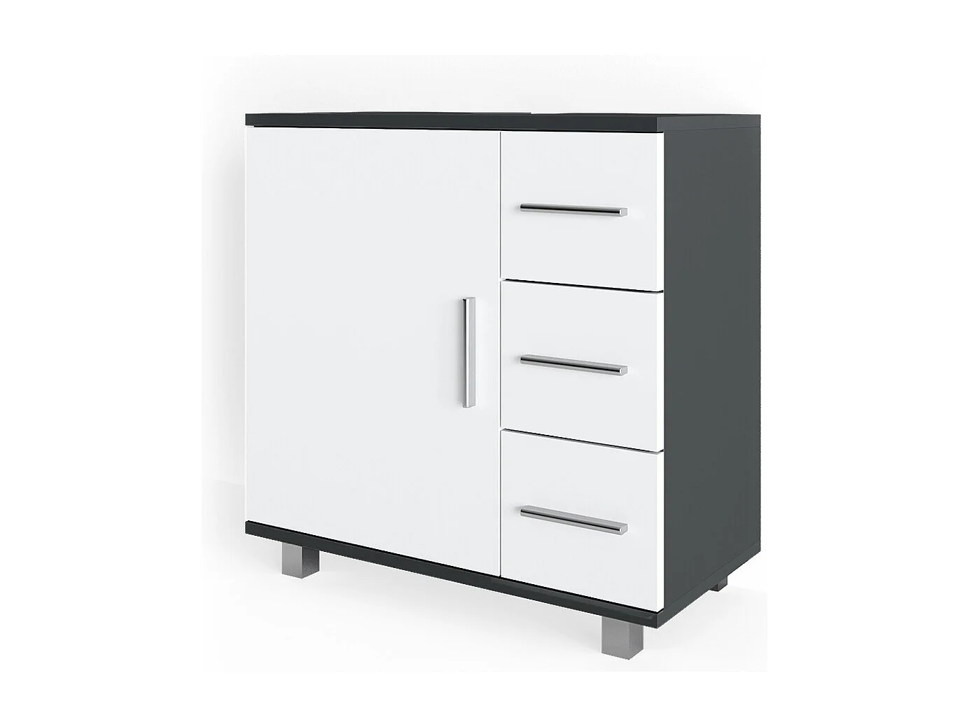 Meuble sous vasque simple anthracite 60x33x60.8 ilias