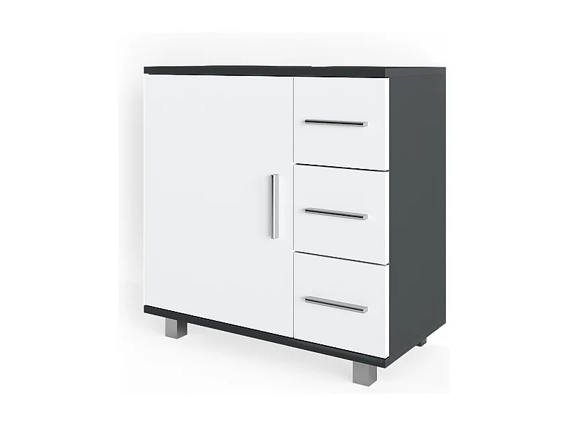 Mobile sottolavabo per bagno antracite 60x33x60.8 ilias