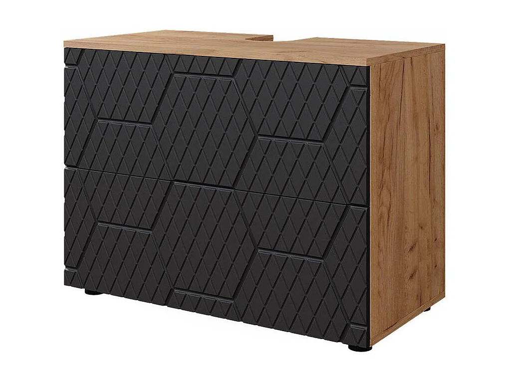 Meuble sous vasque simple anthracite avec structure en nid dabeille 80x41x58.6 irma