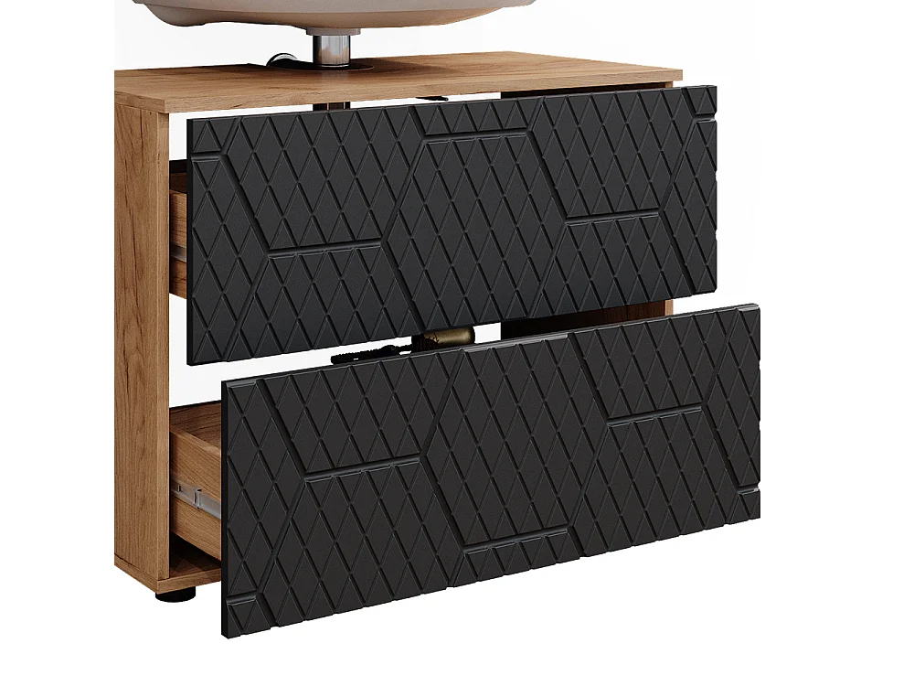 Meuble sous vasque simple anthracite avec structure en nid dabeille 80x41x58.6 irma