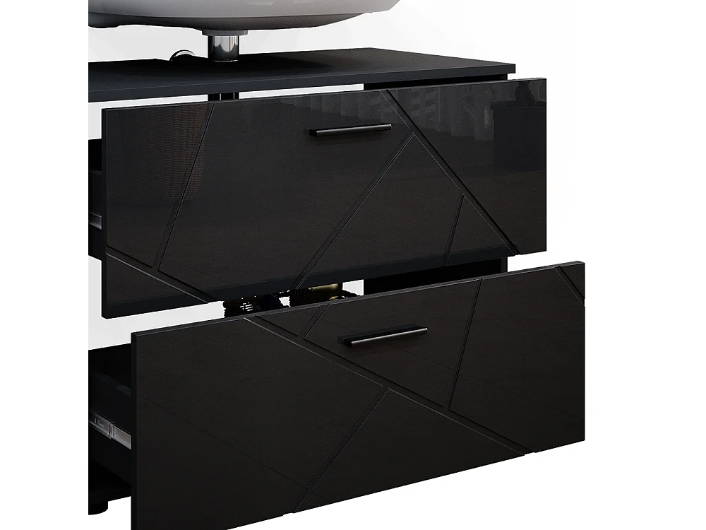 Meuble sous vasque simple anthracite haute brillance 80x41x58.6 irma