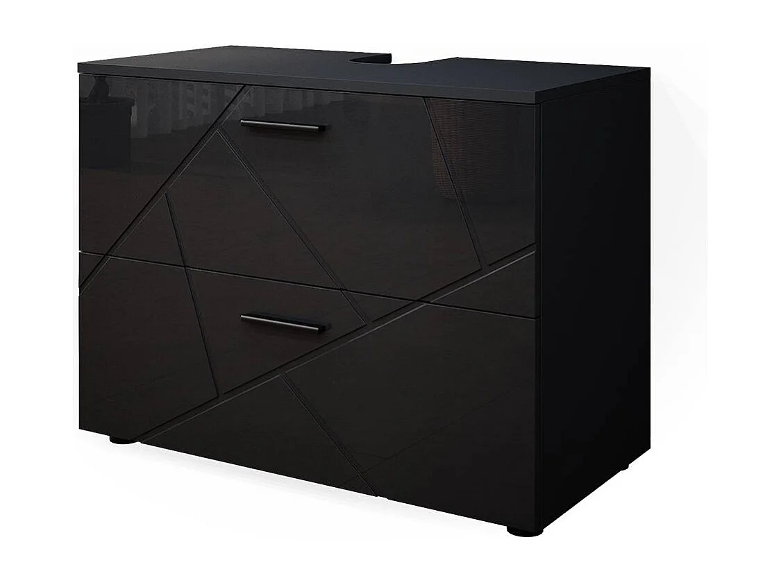 Meuble sous vasque simple anthracite haute brillance 80x41x58.6 irma