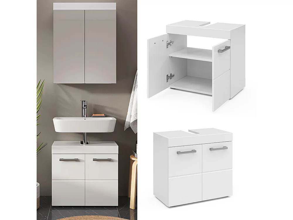 Waschbeckenunterschrank weiß 60x34x56 luna