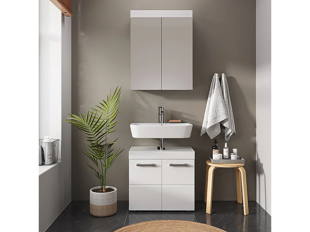 Waschbeckenunterschrank weiß 60x34x56 luna