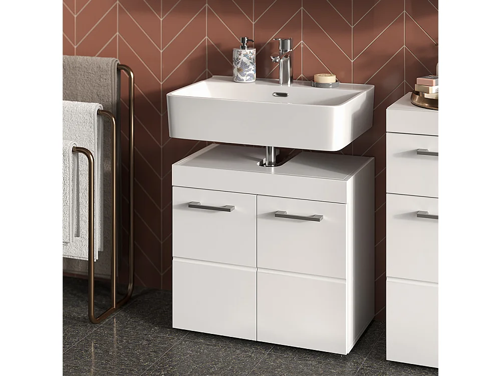 Mobile sottolavabo per bagno bianco 60x34x56 luna
