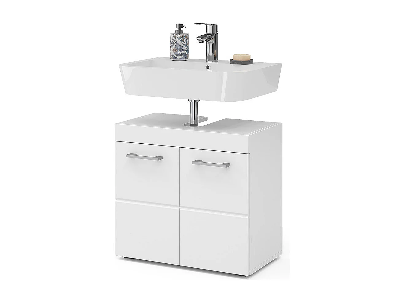 Mobile sottolavabo per bagno bianco 60x34x56 luna