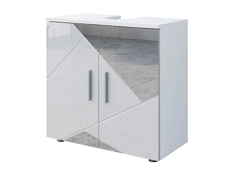 Szafka pod umywalkę biały wysoki połysk z wkładkami 60x30x59 irma