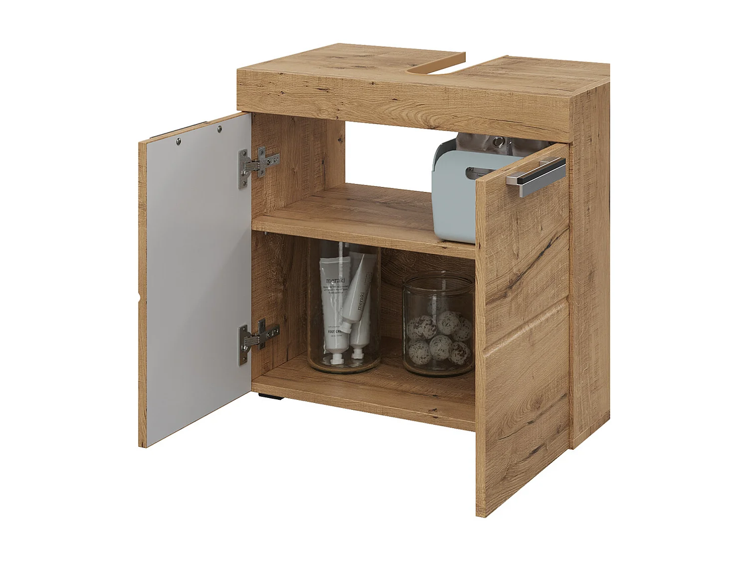 Meuble sous vasque simple chêne wotan 60x34x56 luna