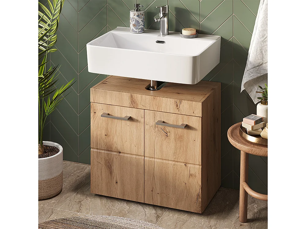Mobile sottolavabo per bagno quercia wotan 60x34x56 luna