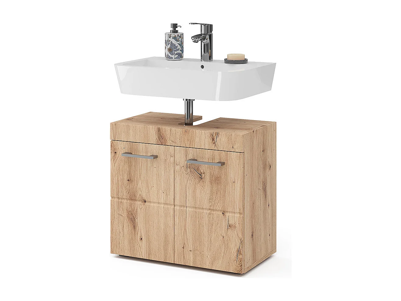 Mobile sottolavabo per bagno quercia wotan 60x34x56 luna