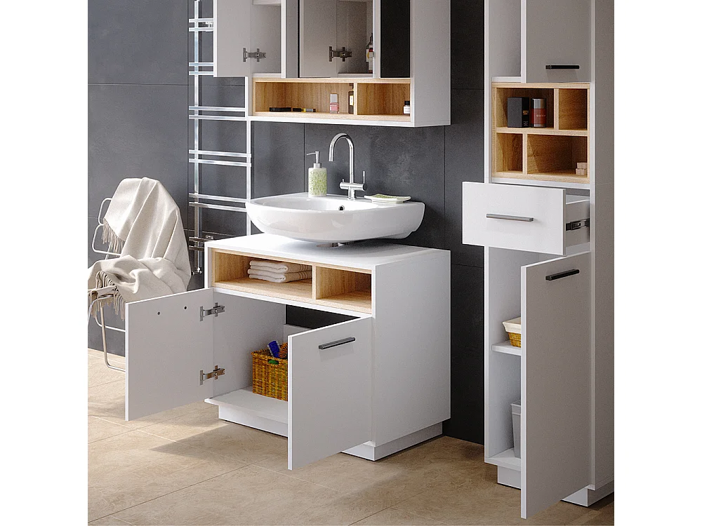 Mobile sottolavabo per bagno bianco 80x40x64 beatrice