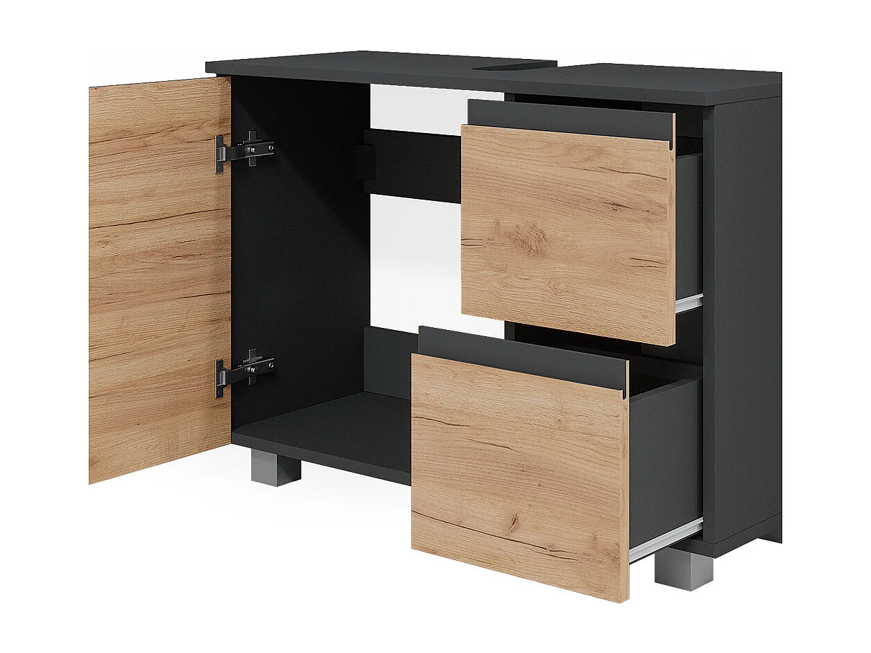 Meuble sous vasque simple sonoma 80x33x60.8 j-shape