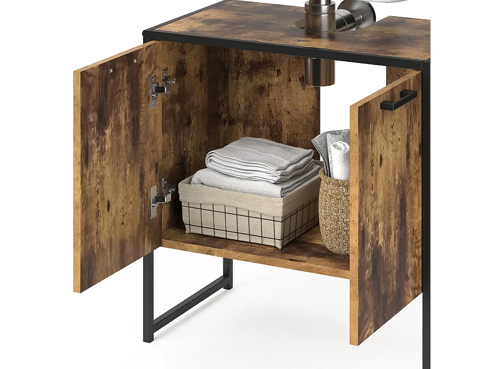 Meuble sous vasque simple bois antique 60x33x60 fyrk