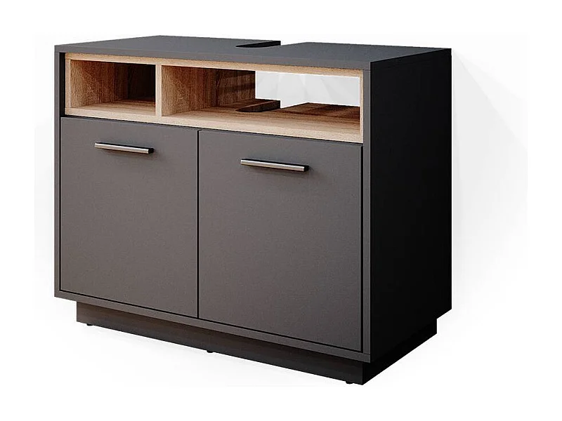 Meuble sous vasque simple anthracite 80x40x64 beatrice