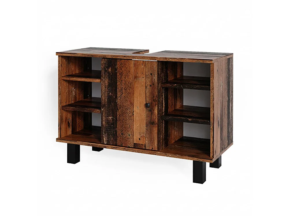 Meuble sous vasque simple bois antique 80x32x54 fynn