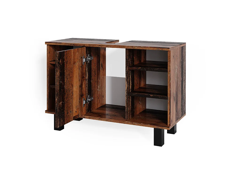 Meuble sous vasque simple bois antique 80x32x54 fynn
