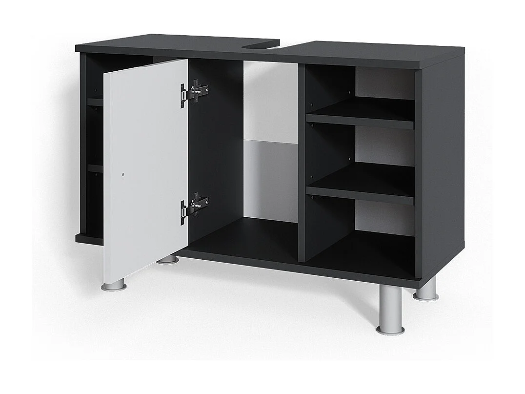 Szafka pod umywalkę antracyt/biały wysoki połysk 80x32x54 fynn