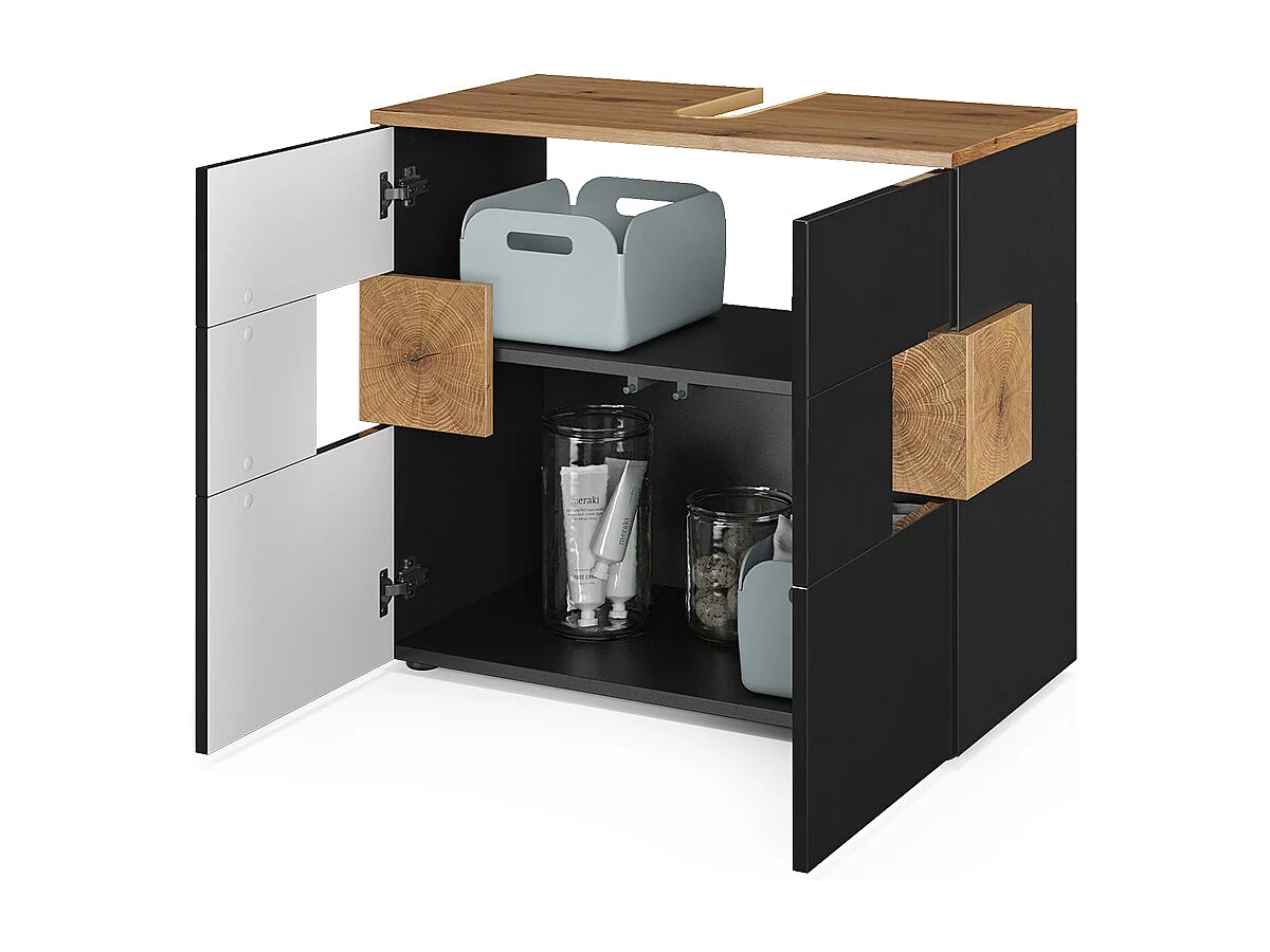 Meuble sous vasque simple anthracite 73.1x37x64 eden