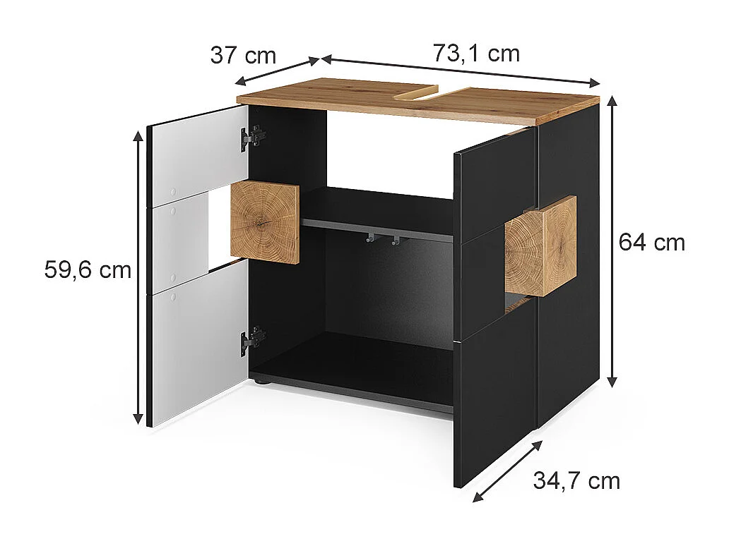 Szafka pod umywalkę antracyt 73.1x37x64 eden