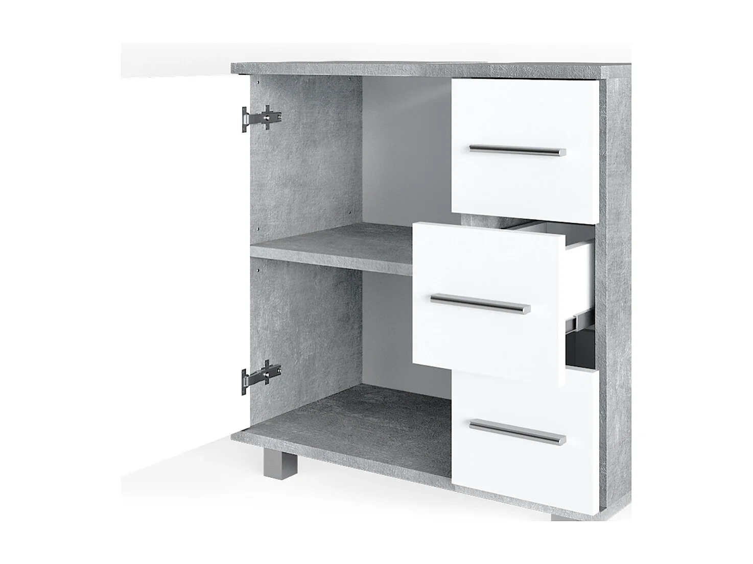 Meuble sous vasque simple béton 60x33x60.8 ilias