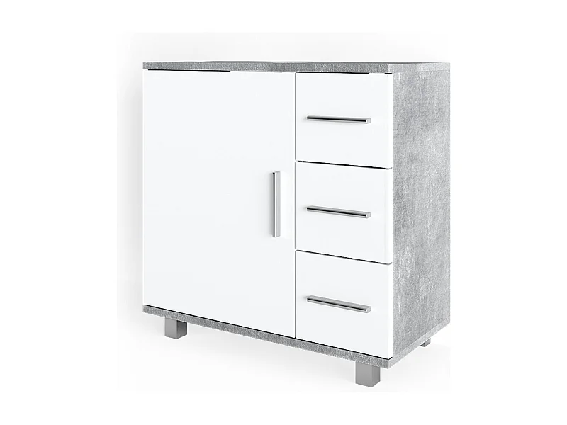 Meuble sous vasque simple béton 60x33x60.8 ilias