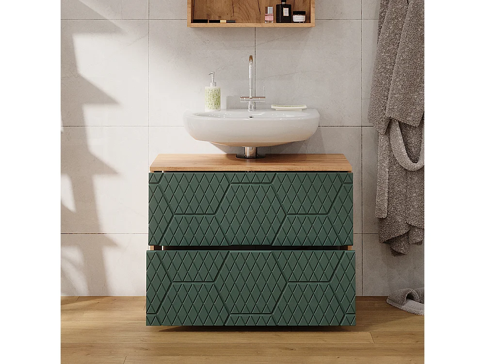 Meuble sous lavabo vert 80x41x58.6 irma