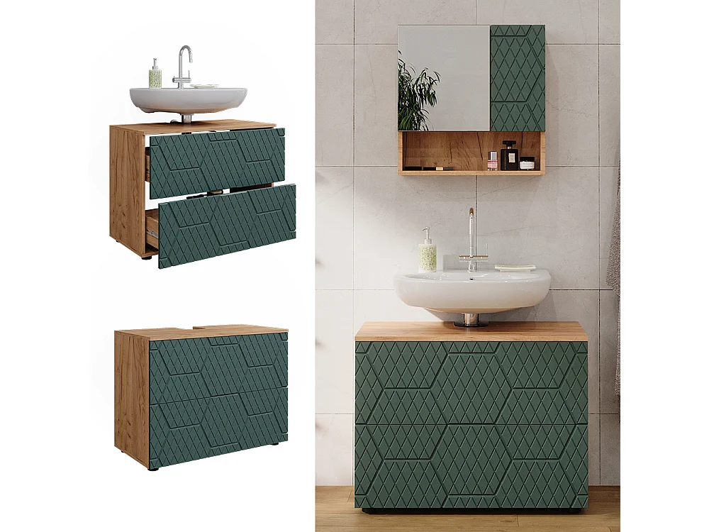 Meuble sous lavabo vert 80x41x58.6 irma