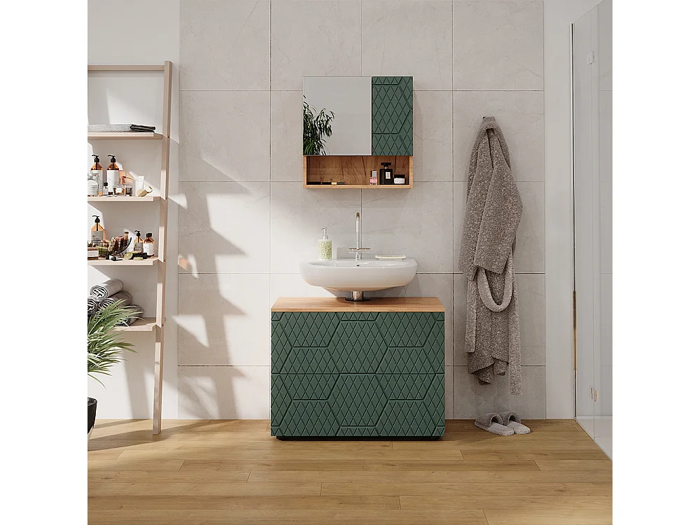 Meuble sous lavabo vert 80x41x58.6 irma
