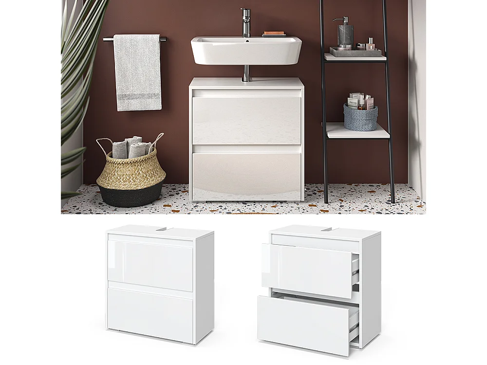 Mobile sottolavabo per bagno bianco 60.2x30x62.1 majest