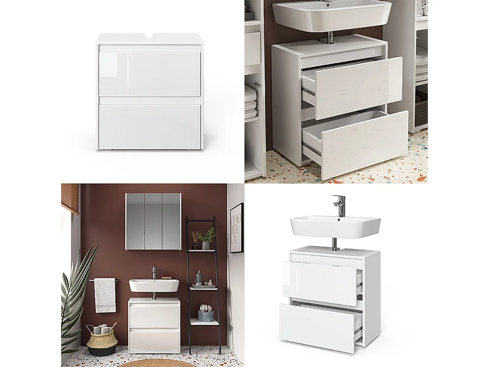 Mobile sottolavabo per bagno bianco 60.2x30x62.1 majest