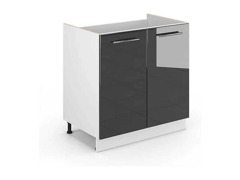 Meuble vasque simple anthracite haute brillance 80x51.6x82 fame-line