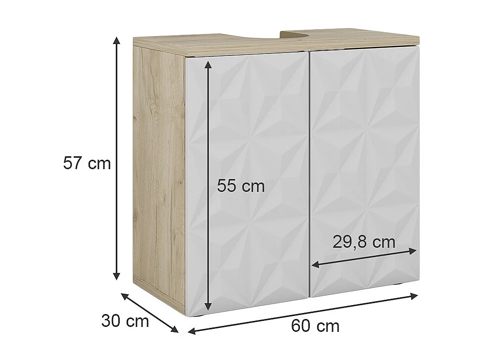 Mueble bajo lavabo blanco 60x30x57 edge