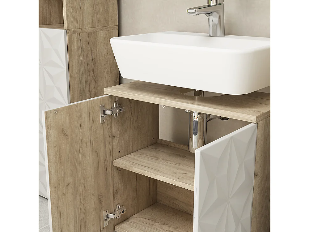 Mueble bajo lavabo blanco 60x30x57 edge