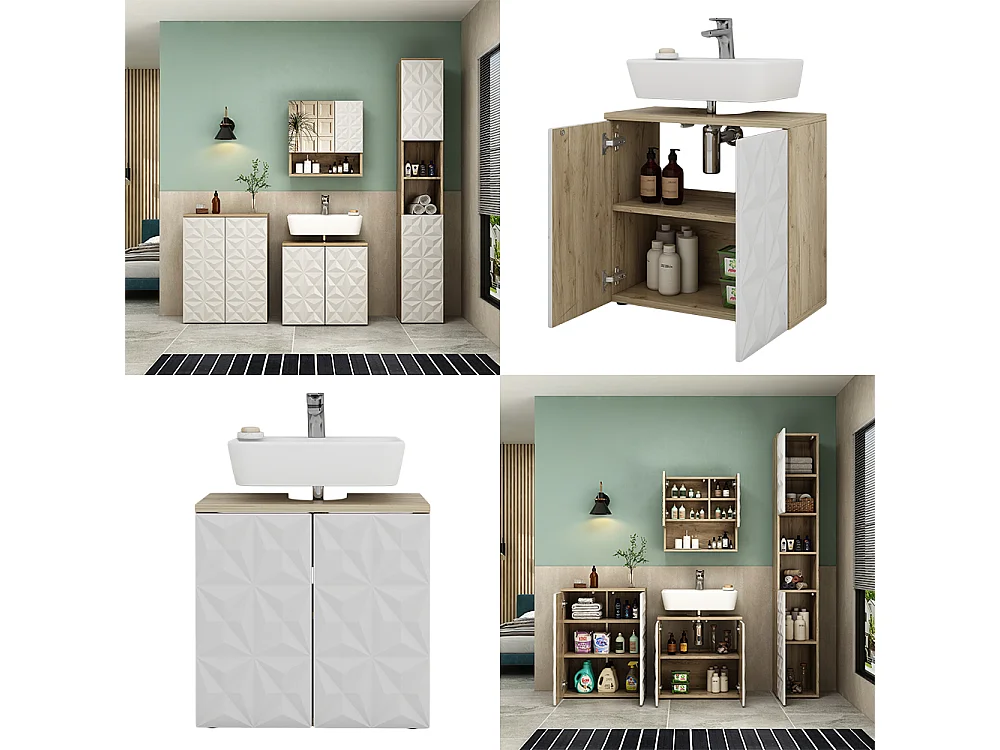 Mueble bajo lavabo blanco 60x30x57 edge