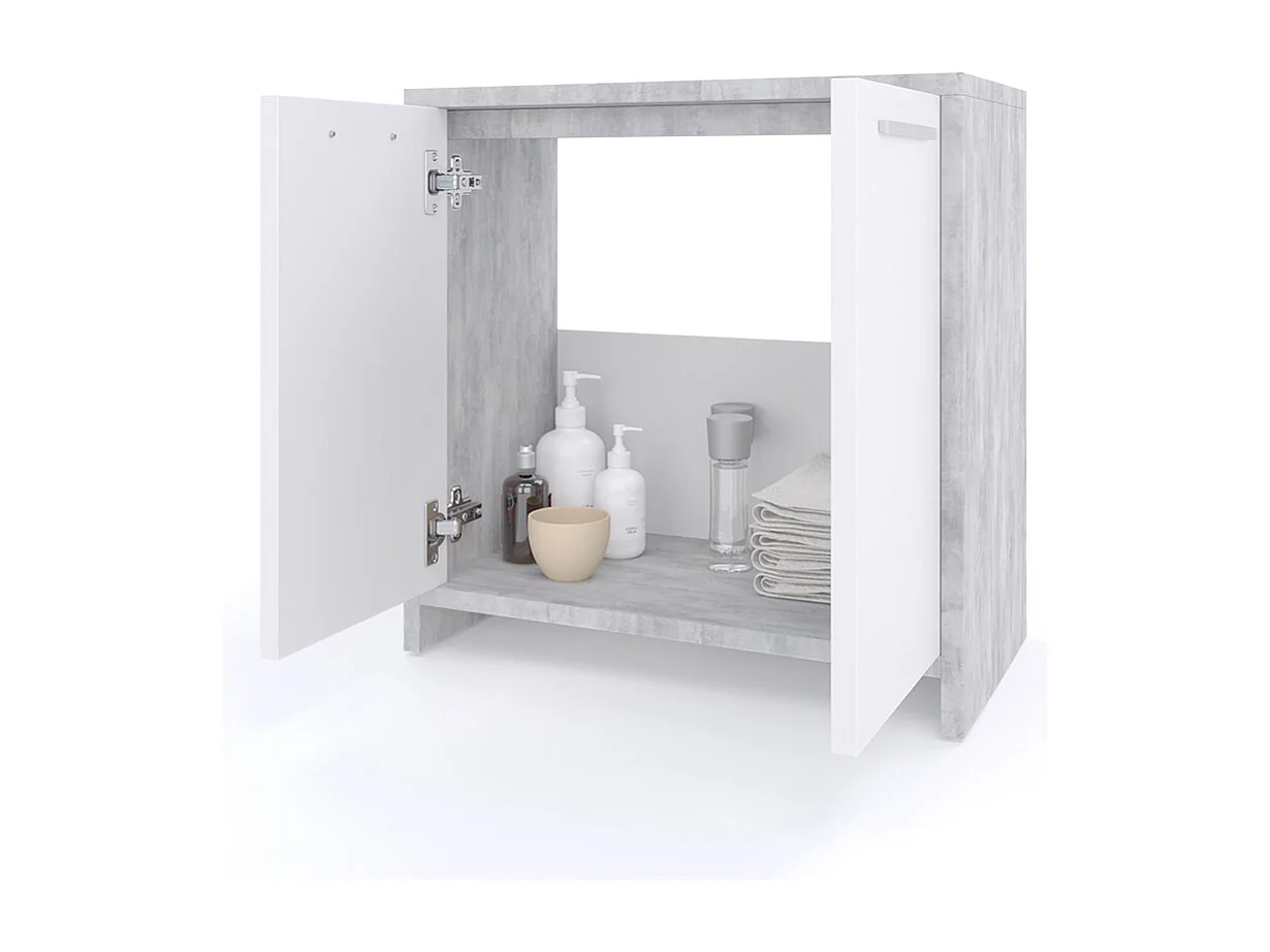 Mobile sottolavabo per bagno calcestruzzo 58x33x60 kiko