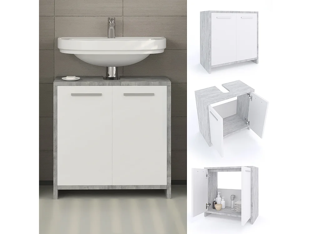 Meuble sous vasque simple béton 58x33x60 kiko