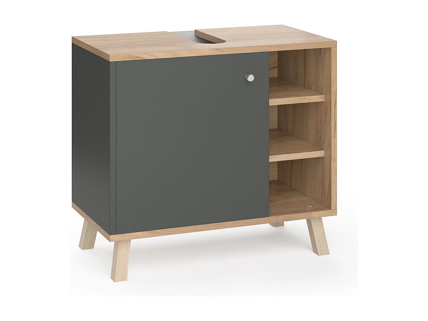 Meuble sous vasque simple anthracite 60x32x54 senyo