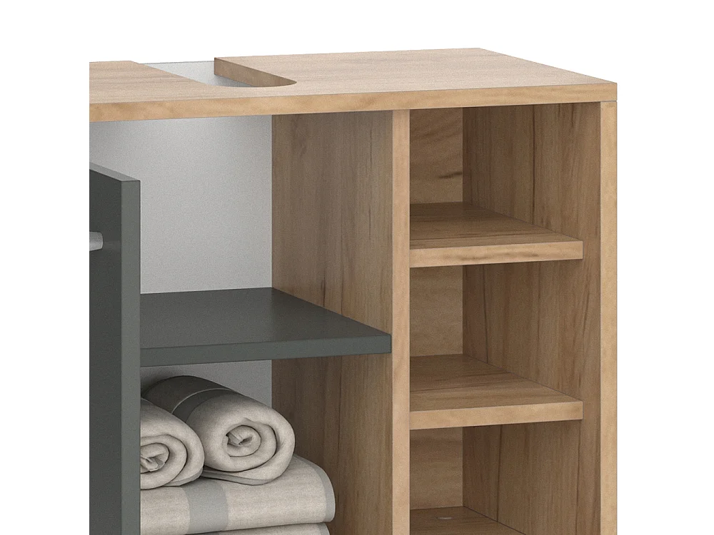 Meuble sous vasque simple anthracite 60x32x54 senyo