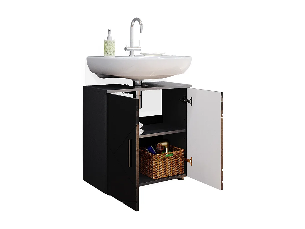 Mobile sottolavabo per bagno antracite lucido 60x30x59 irma
