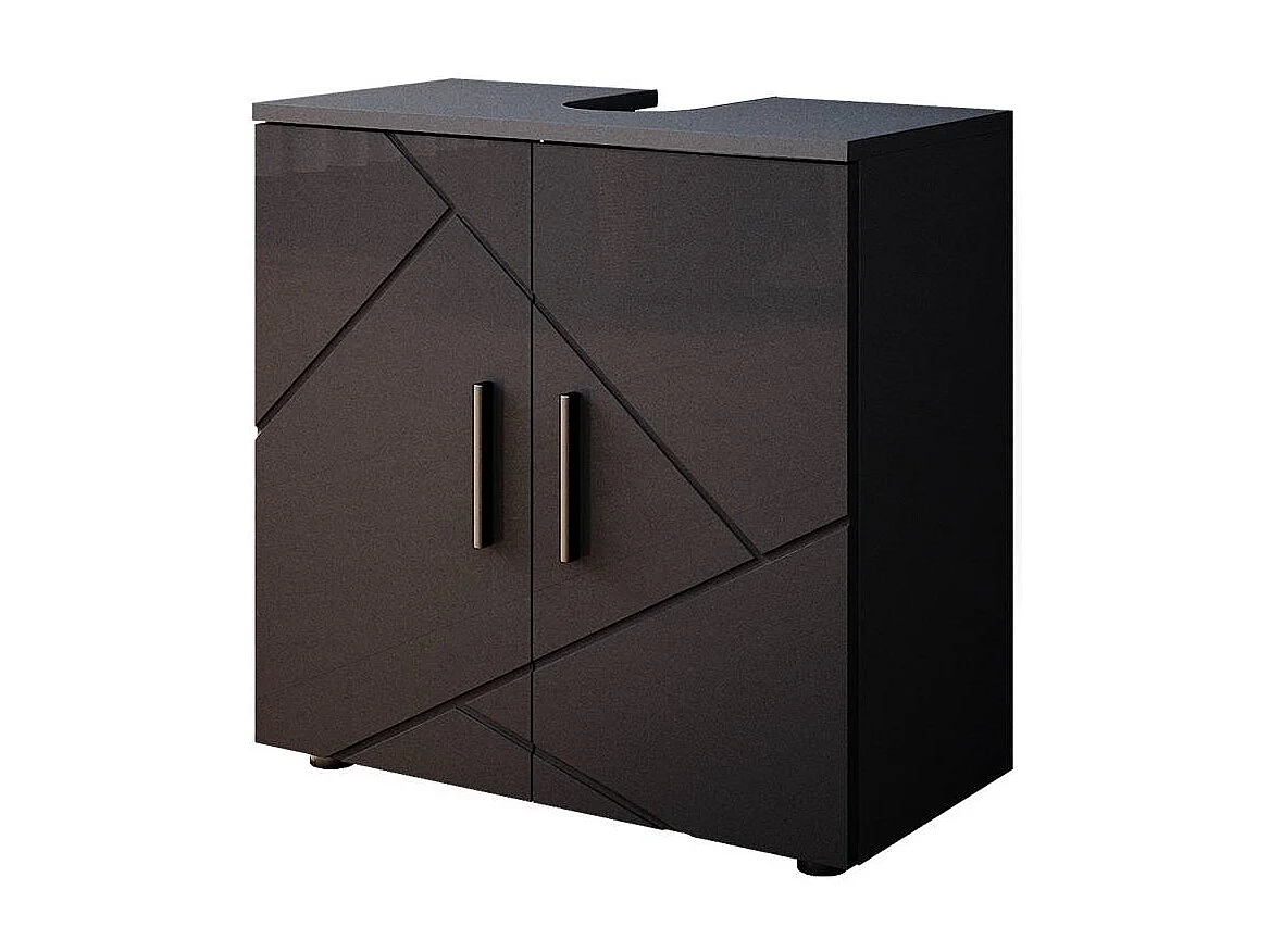 Meuble sous vasque simple anthracite haute brillance 60x30x59 irma