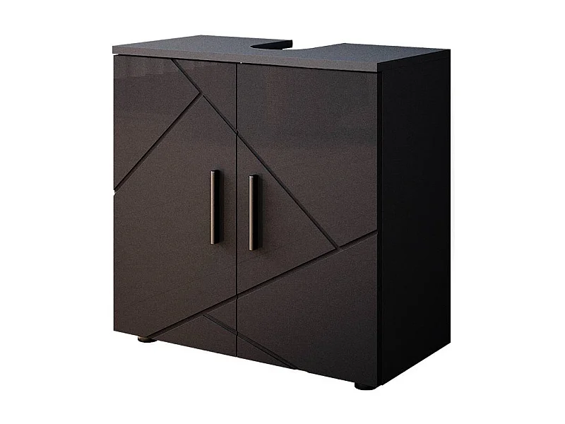 Meuble sous vasque simple anthracite haute brillance 60x30x59 irma
