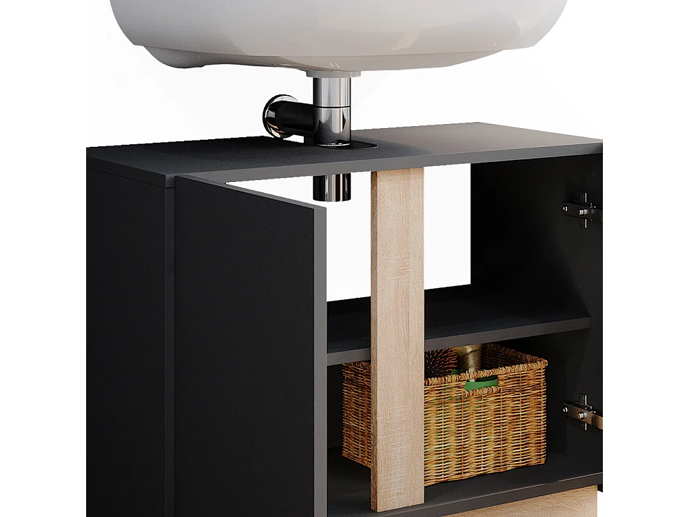 Meuble sous vasque simple anthracite 70.4x34.6x55.5 gloria